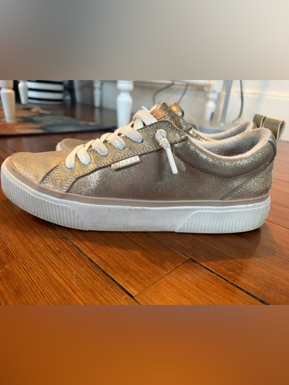 Reef Women's Gold Slip-On Shoe with White Trim